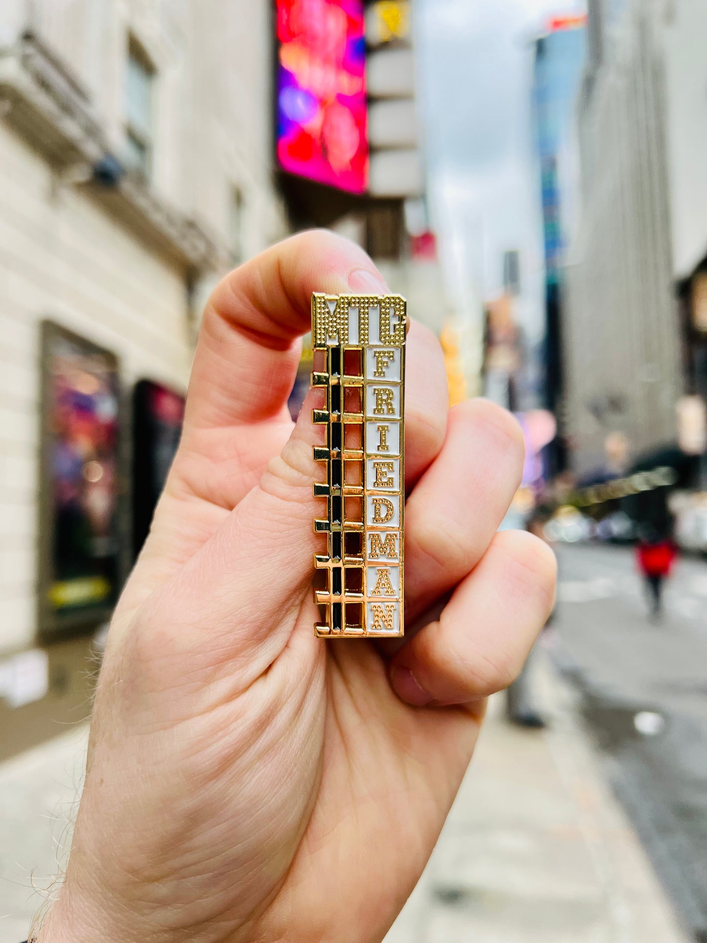 Samuel J. Friedman Marquee Enamel Pin