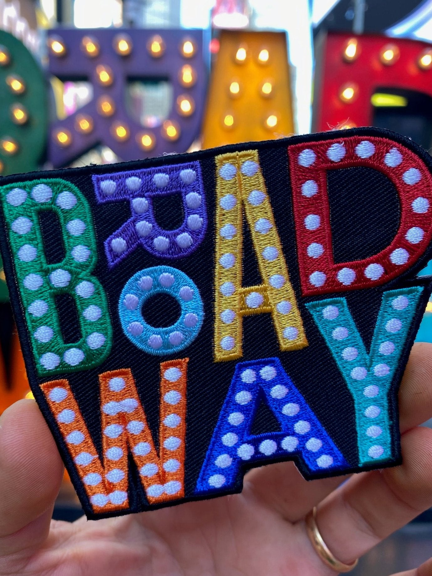 Black Broadway Embroidered Patch