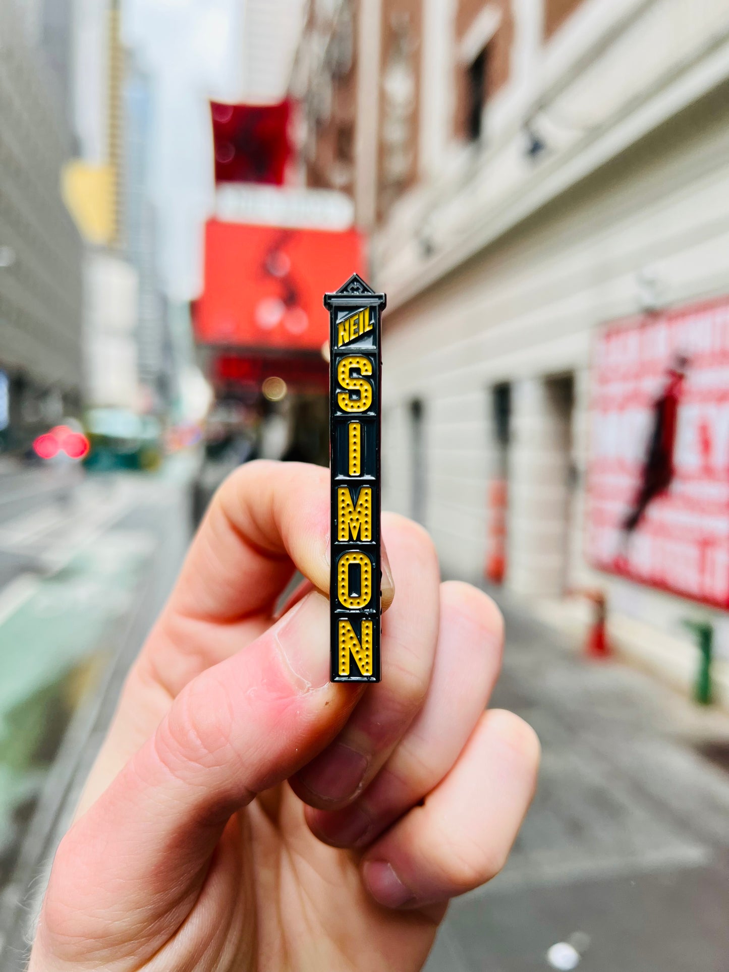 Neil Simon Marquee Enamel Pin
