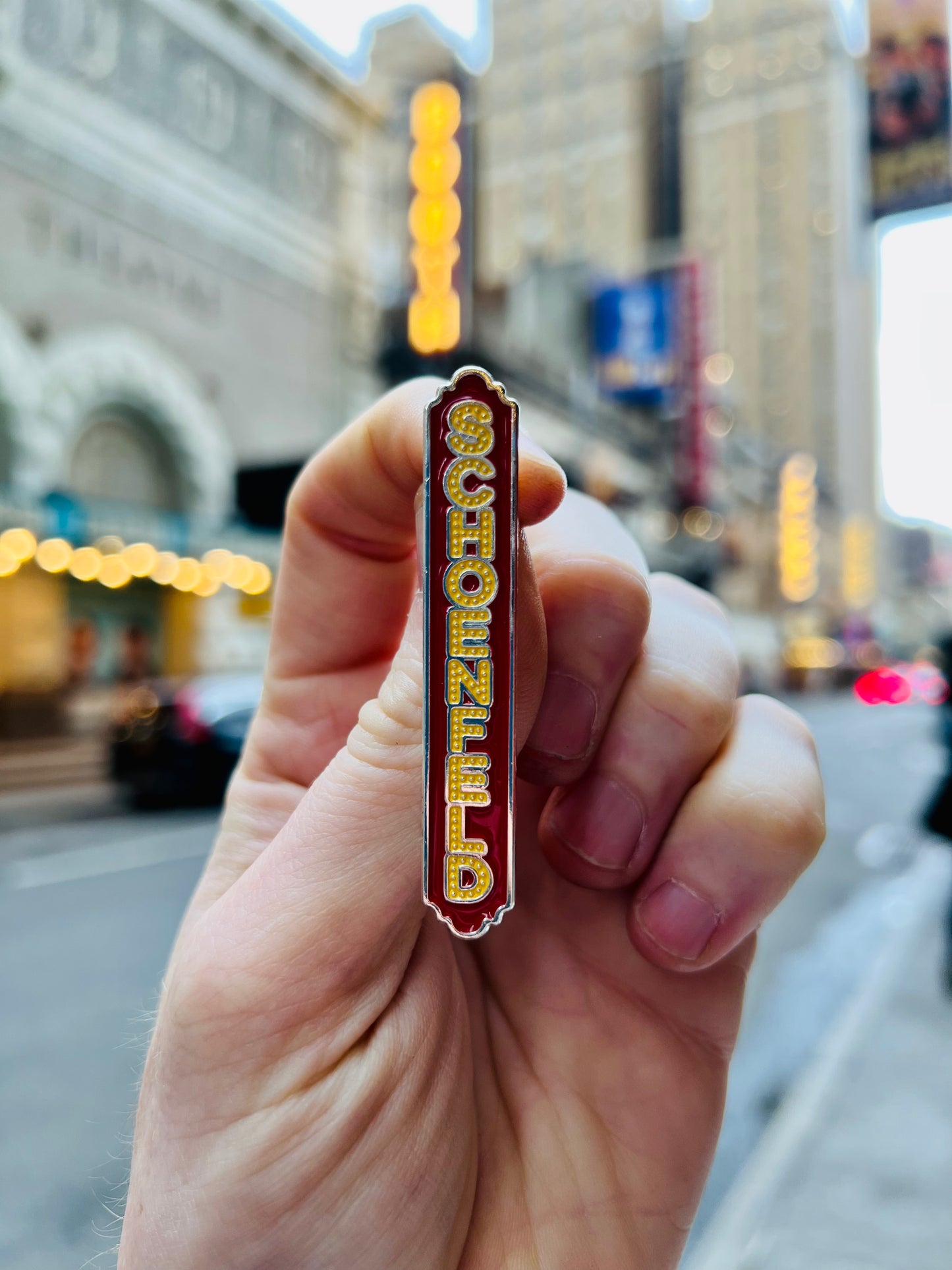 Gerald Schoenfeld Marquee Enamel Pin