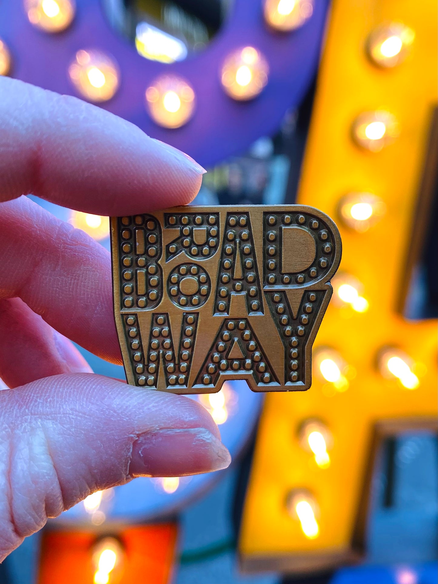 Broadway Sign Metal Pin
