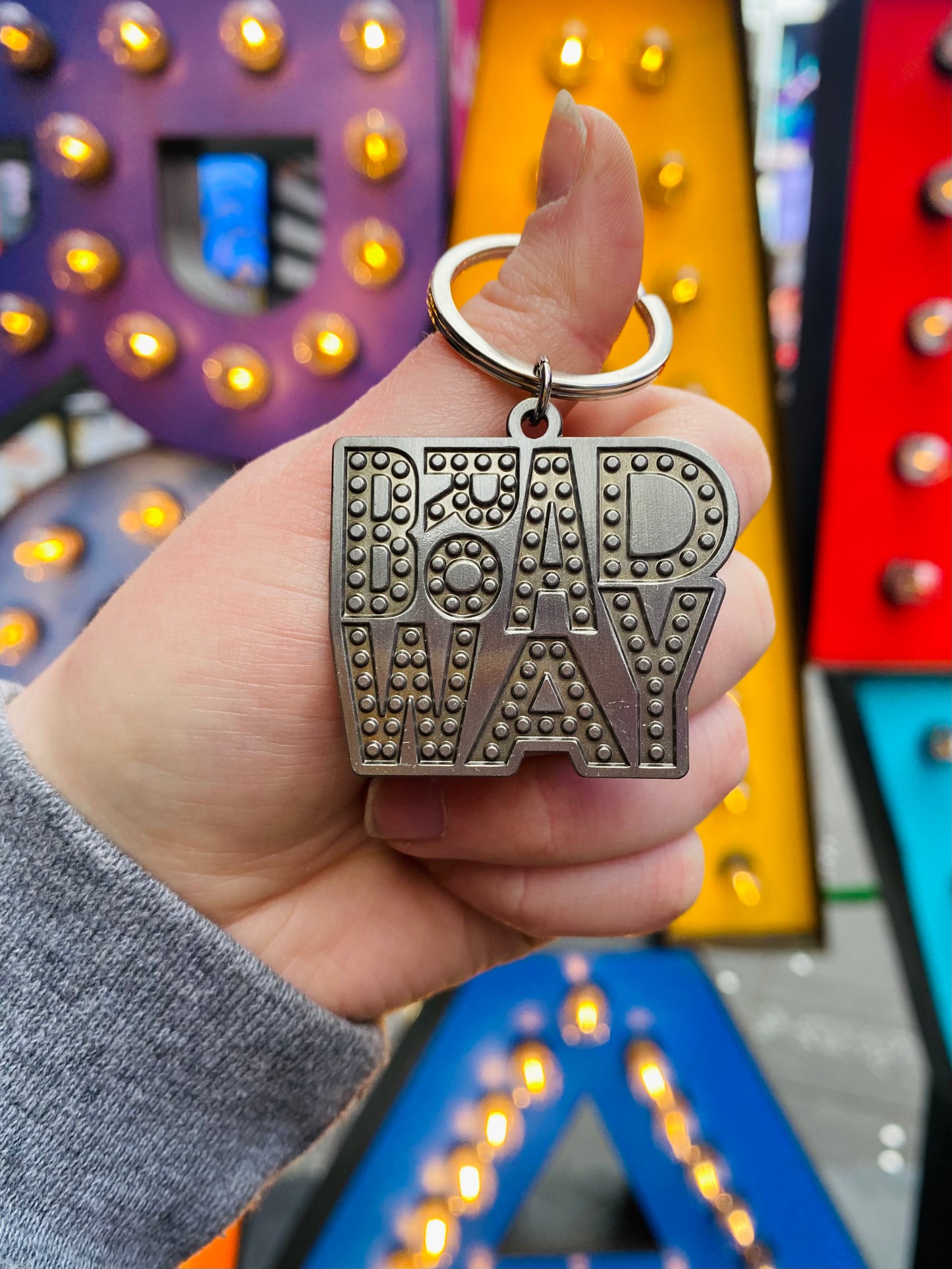 Metal Broadway Sign Keychain
