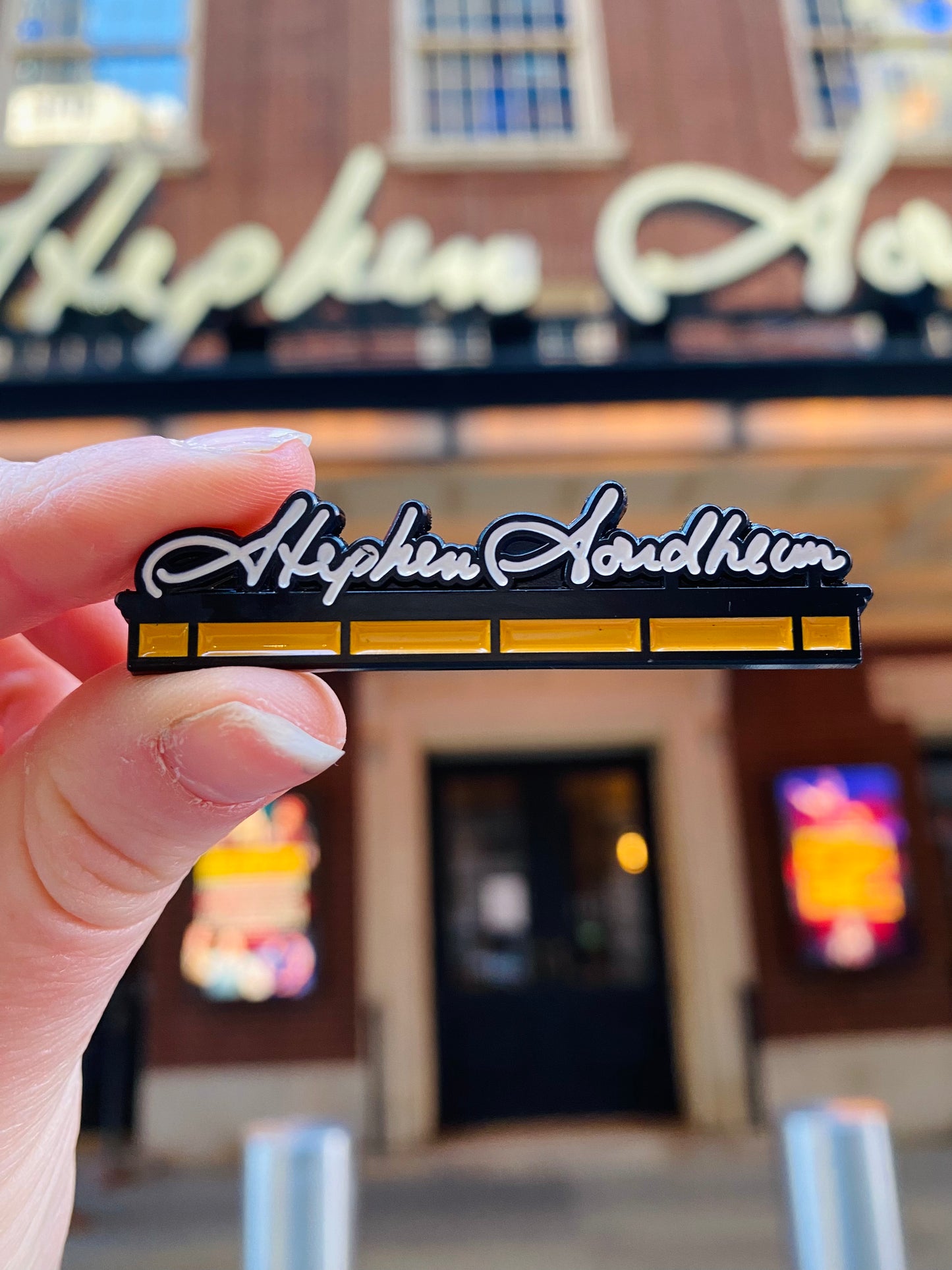 Stephen Sondheim Marquee Enamel Pin
