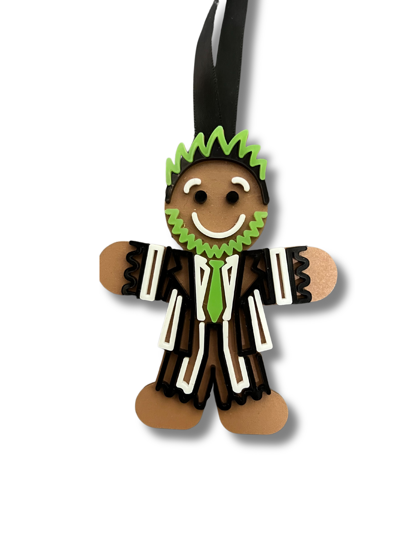 Gingerbread Pin-Striped Zombie Ornament (2023 Collection)