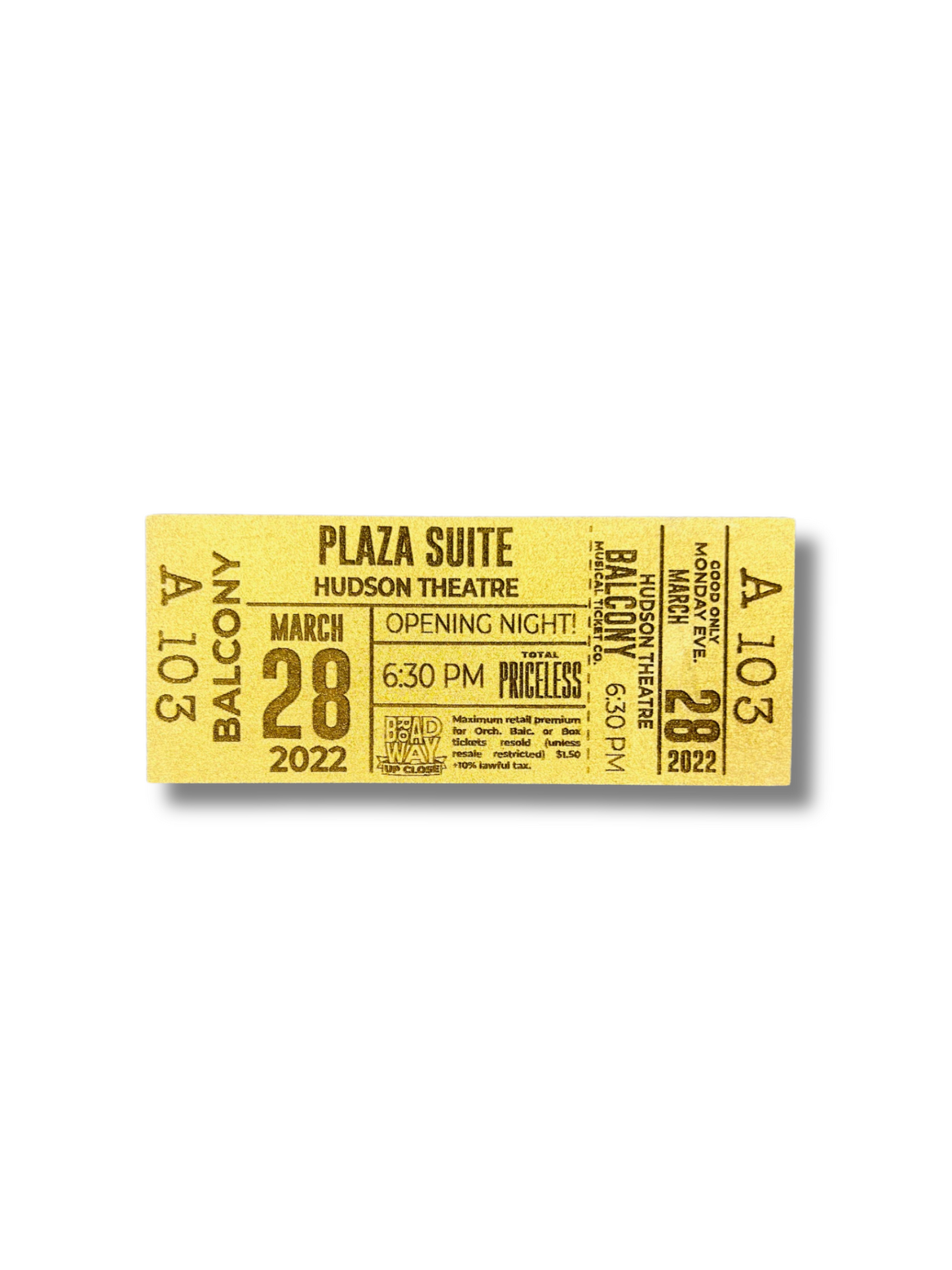 Custom Souvenir Ticket Stub