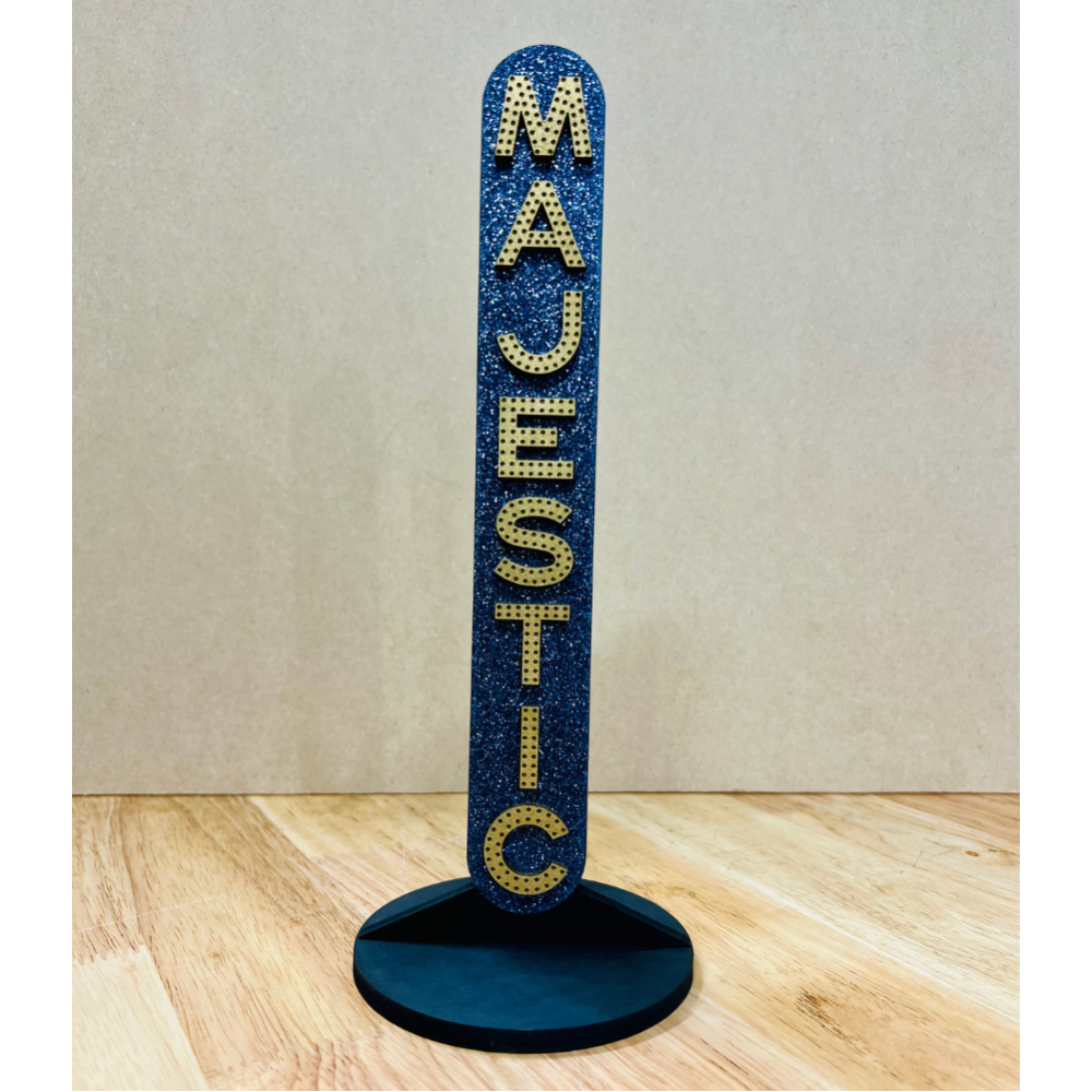 Majestic (Navy Blue) Marquee Shelf Art