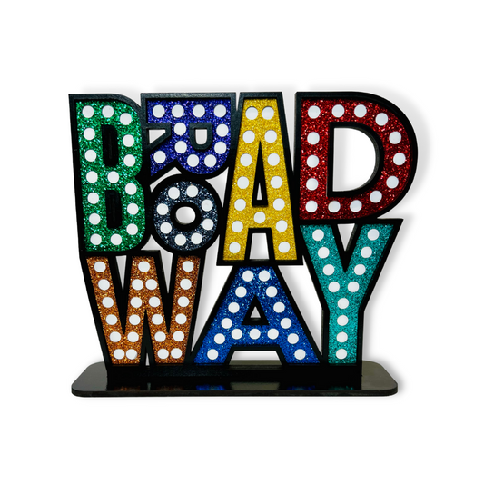 Glittery Broadway Sign Shelf Art