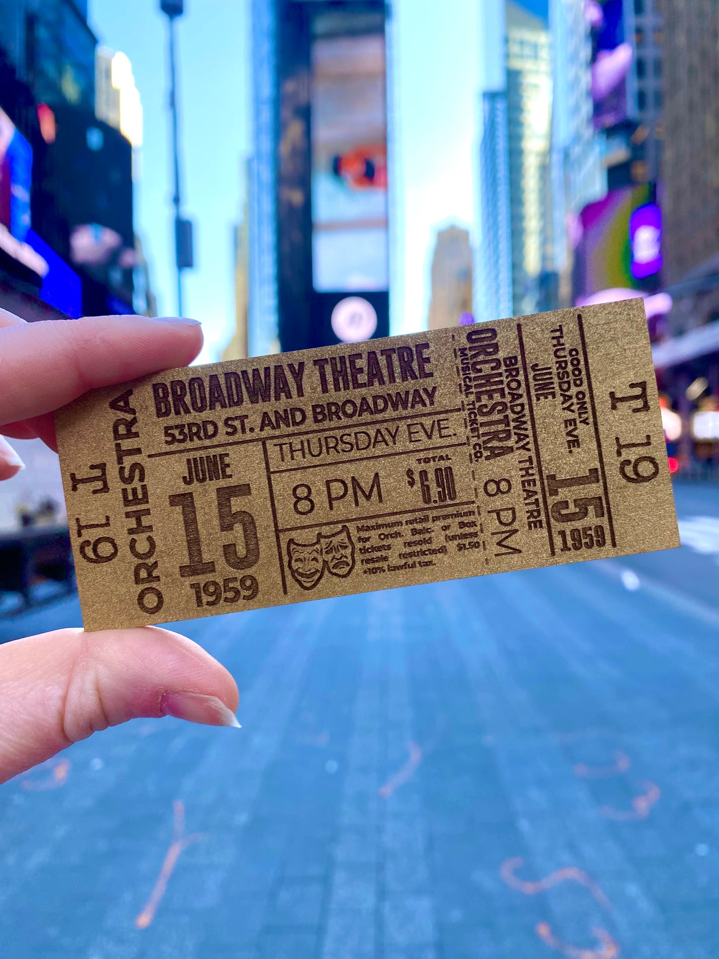 Broadway Stub Wooden Magnet