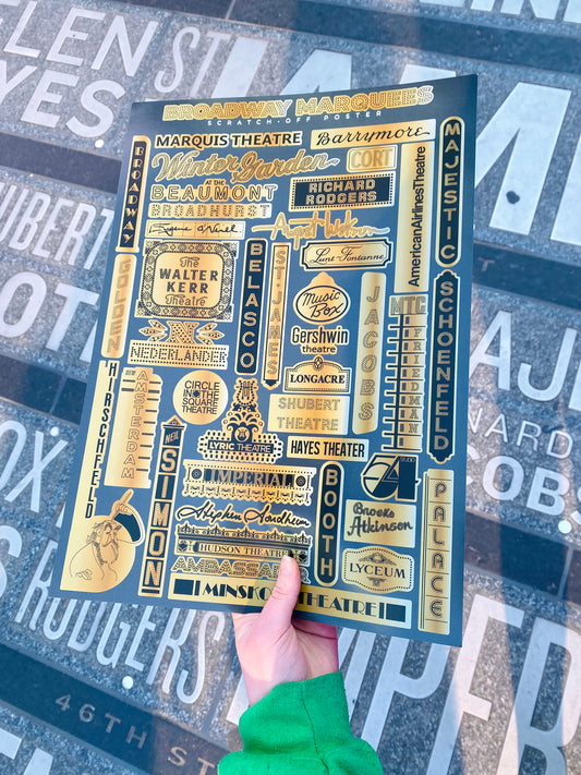 Broadway Marquees Scratch-Off Poster