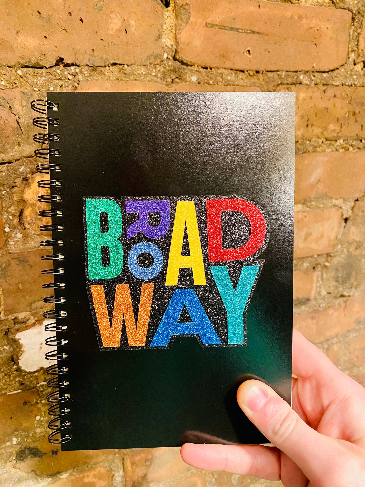 Glittery Broadway Black Notebook