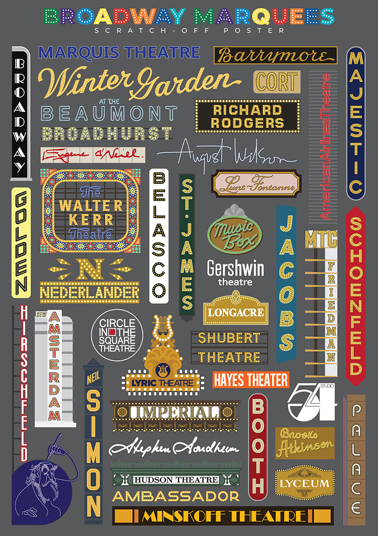 Broadway Marquees Scratch-Off Poster