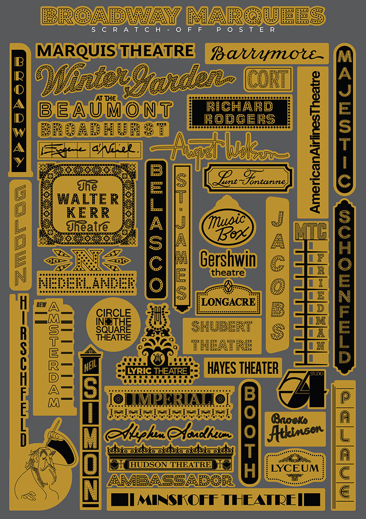 Broadway Marquees Scratch-Off Poster
