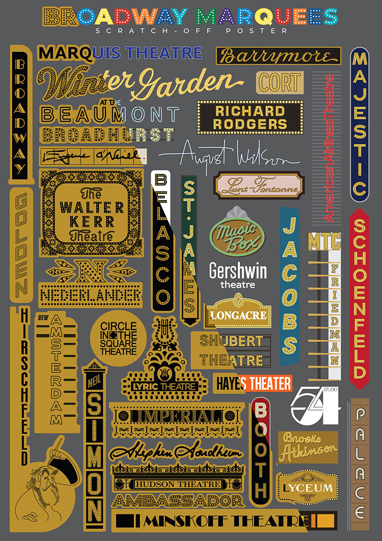 Broadway Marquees Scratch-Off Poster